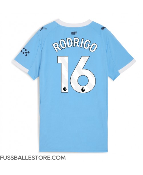 Günstige Manchester City Rodri Hernandez #16 Heimtrikot Damen 2025-26 Kurzarm Günstige Manchester City Rodri Hernandez #16 Heimtrikot Damen 2025-26 Kurzarm